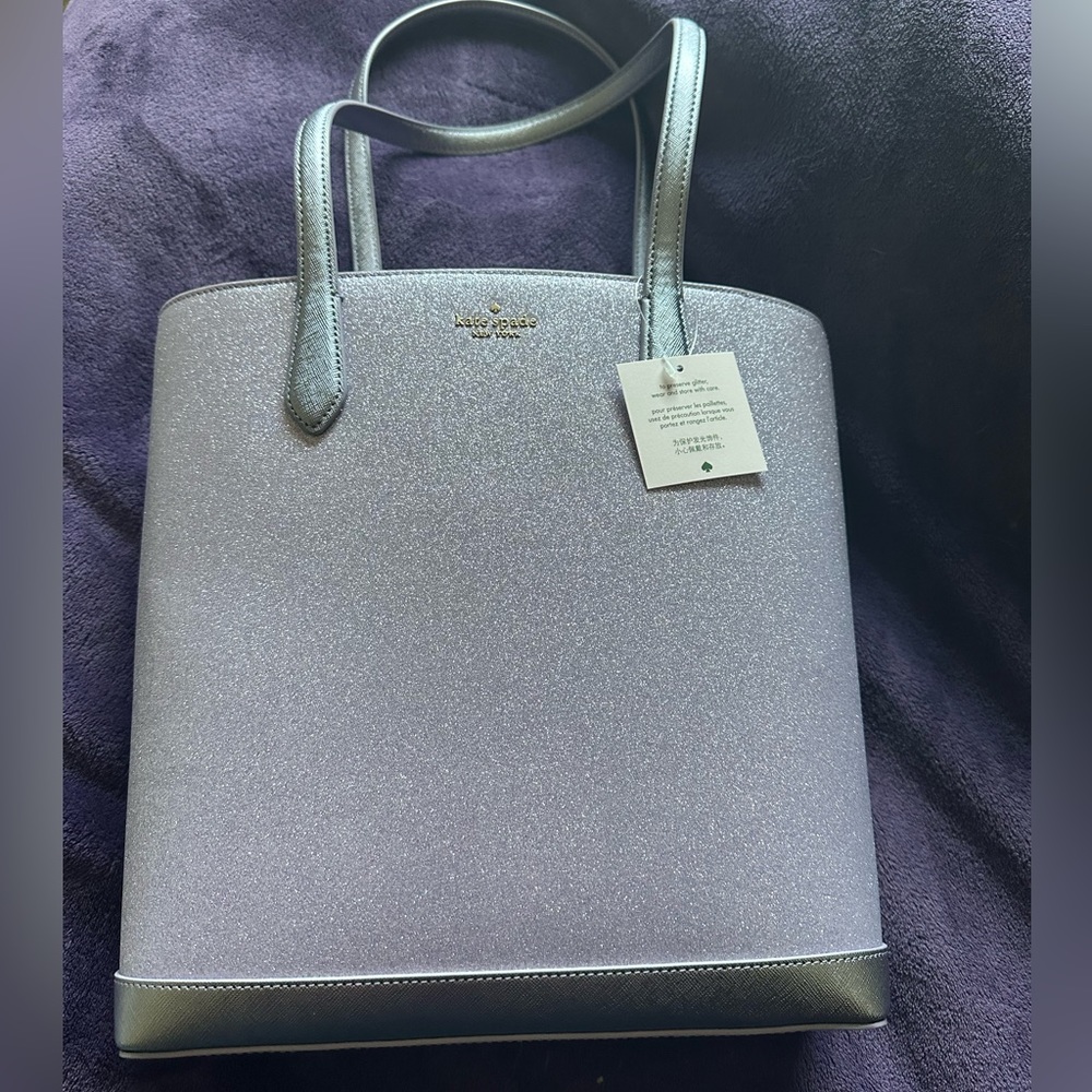 New Kate Spade tinsel lilac frost tote